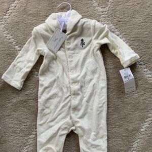Ralph Lauren White Velvet Onesie